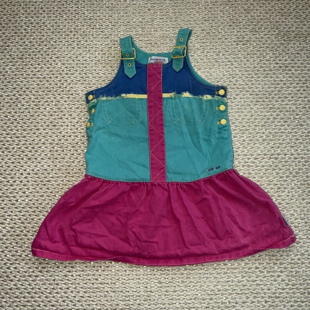 Vintage Rainbow Tag Gymboree Color Block Dress Jumper XL 90's 5T